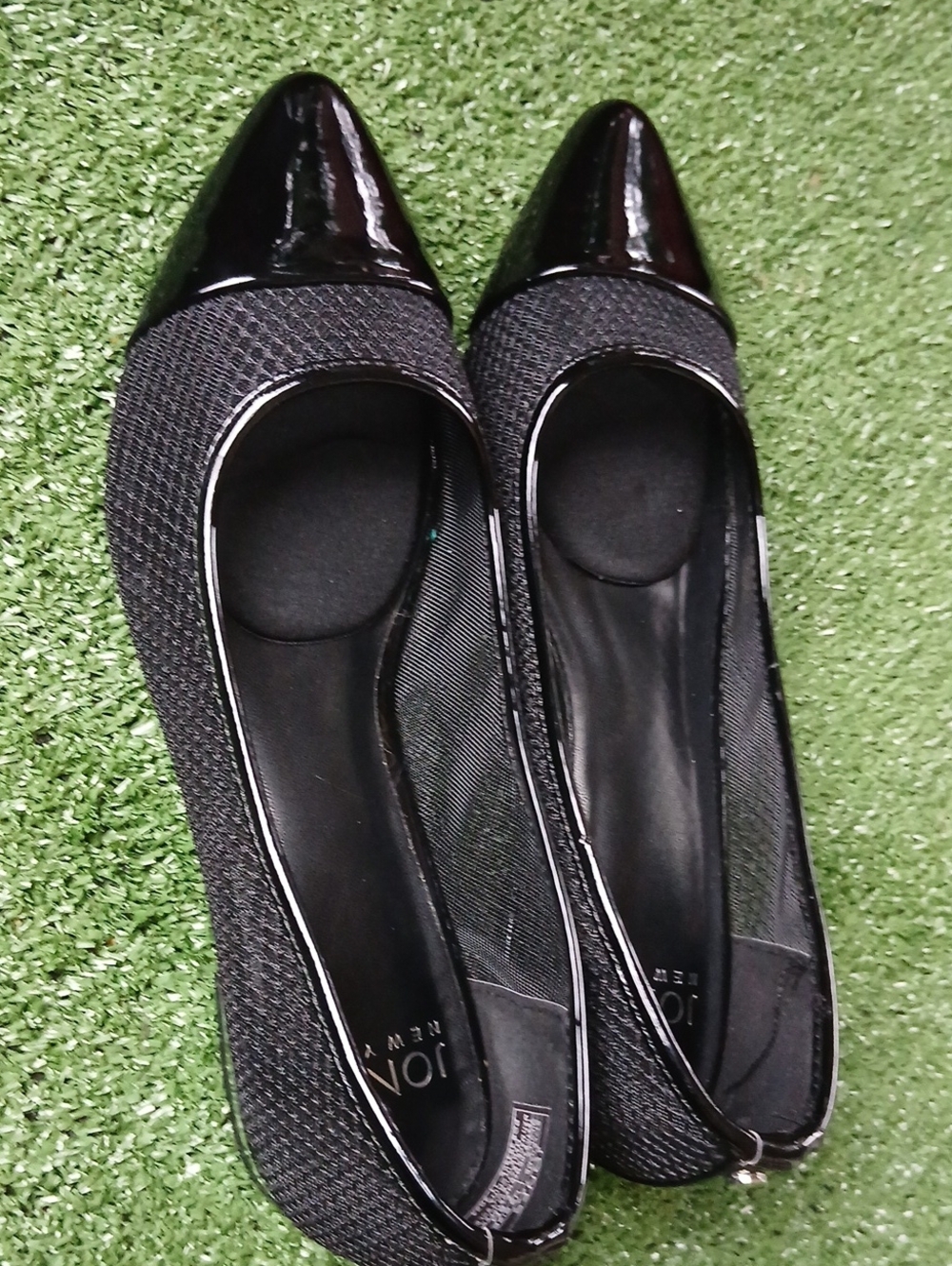 😍Jones New York Black Pointed Toe Knit Ballet Flats Size 7.5 Or 8